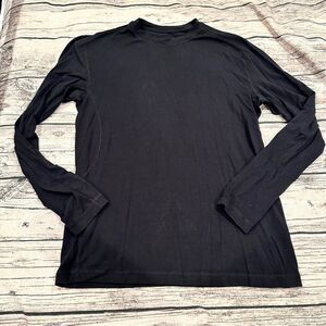 NOBULL Men's Jet Black Long Sleeve Merino Wool Tee Size Medium